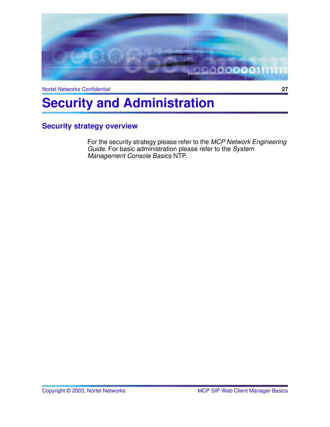 Nortel Networks NN10277-111 manual Security and Administration, Security strategy overview 