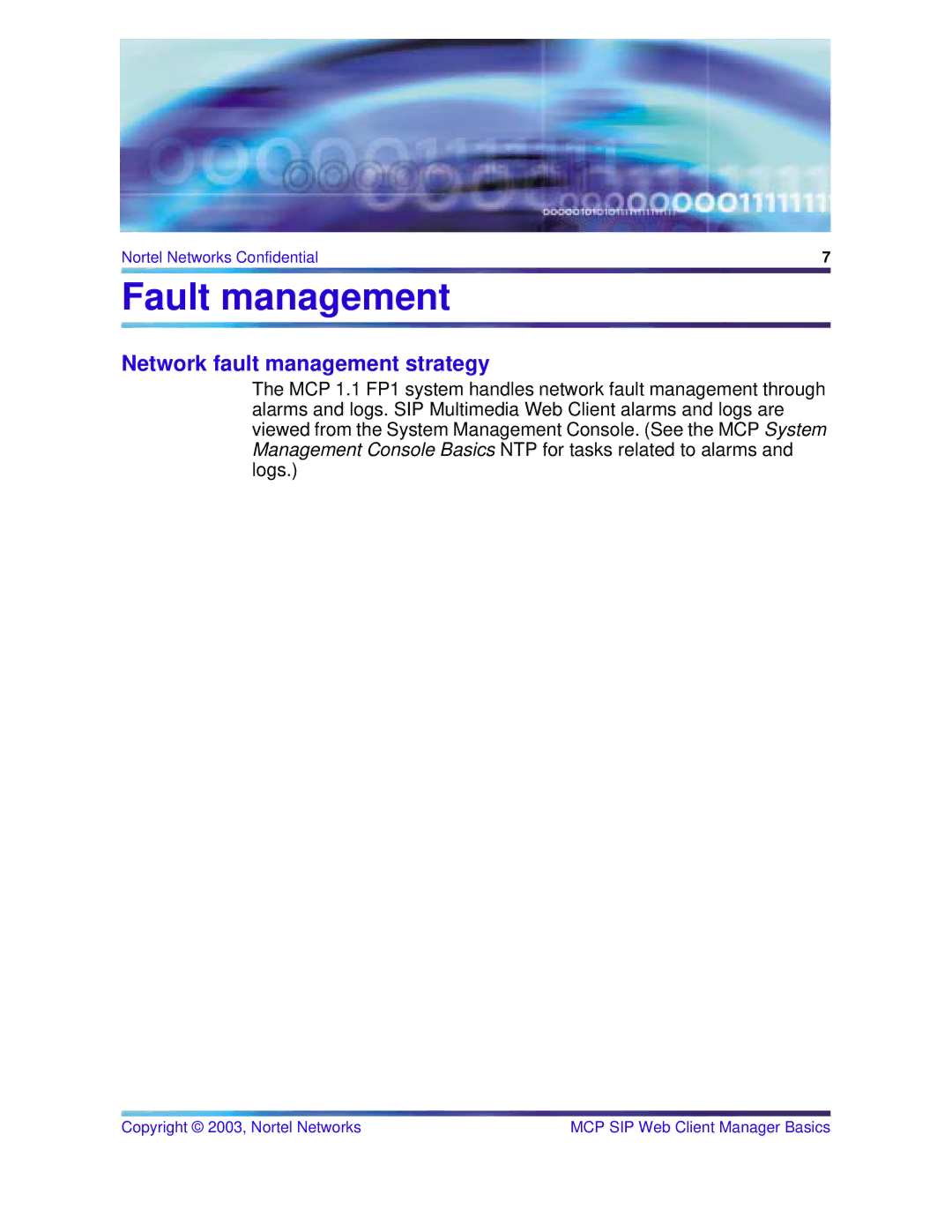 Nortel Networks NN10277-111 manual Fault management, Network fault management strategy 