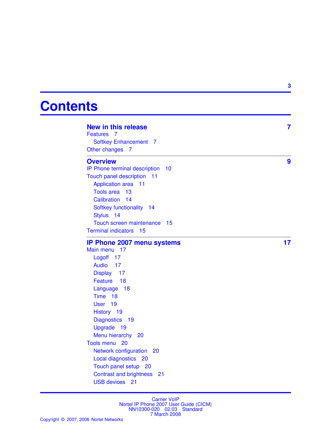 Nortel Networks NN10300-020 manual Contents 