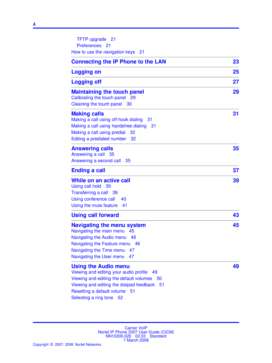 Nortel Networks NN10300-020 manual Answering calls 