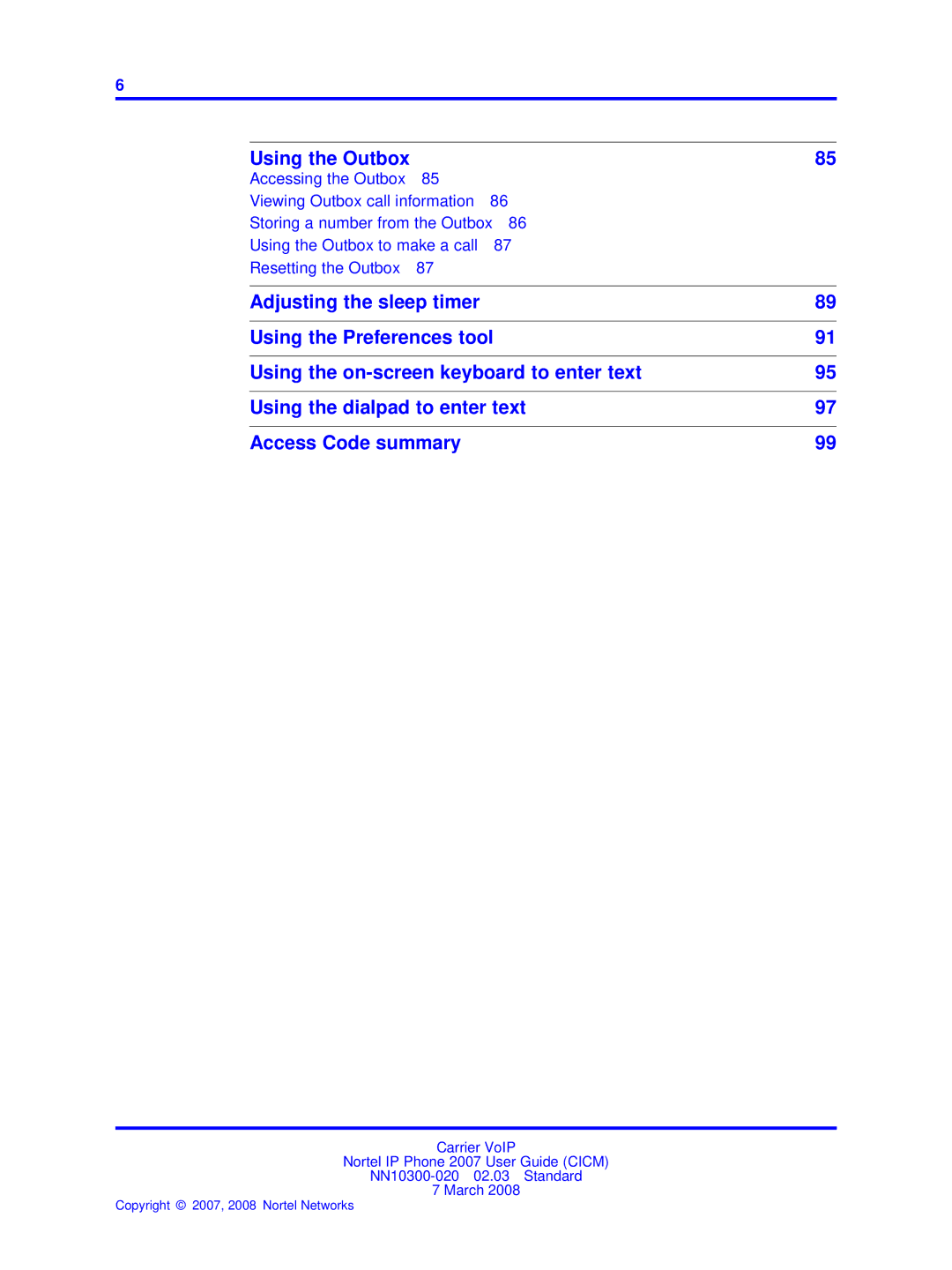 Nortel Networks NN10300-020 manual Using the Outbox 