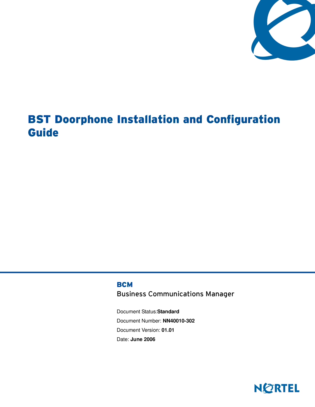 Nortel Networks NN40010-302 manual BST Doorphone Installation and Configuration Guide 