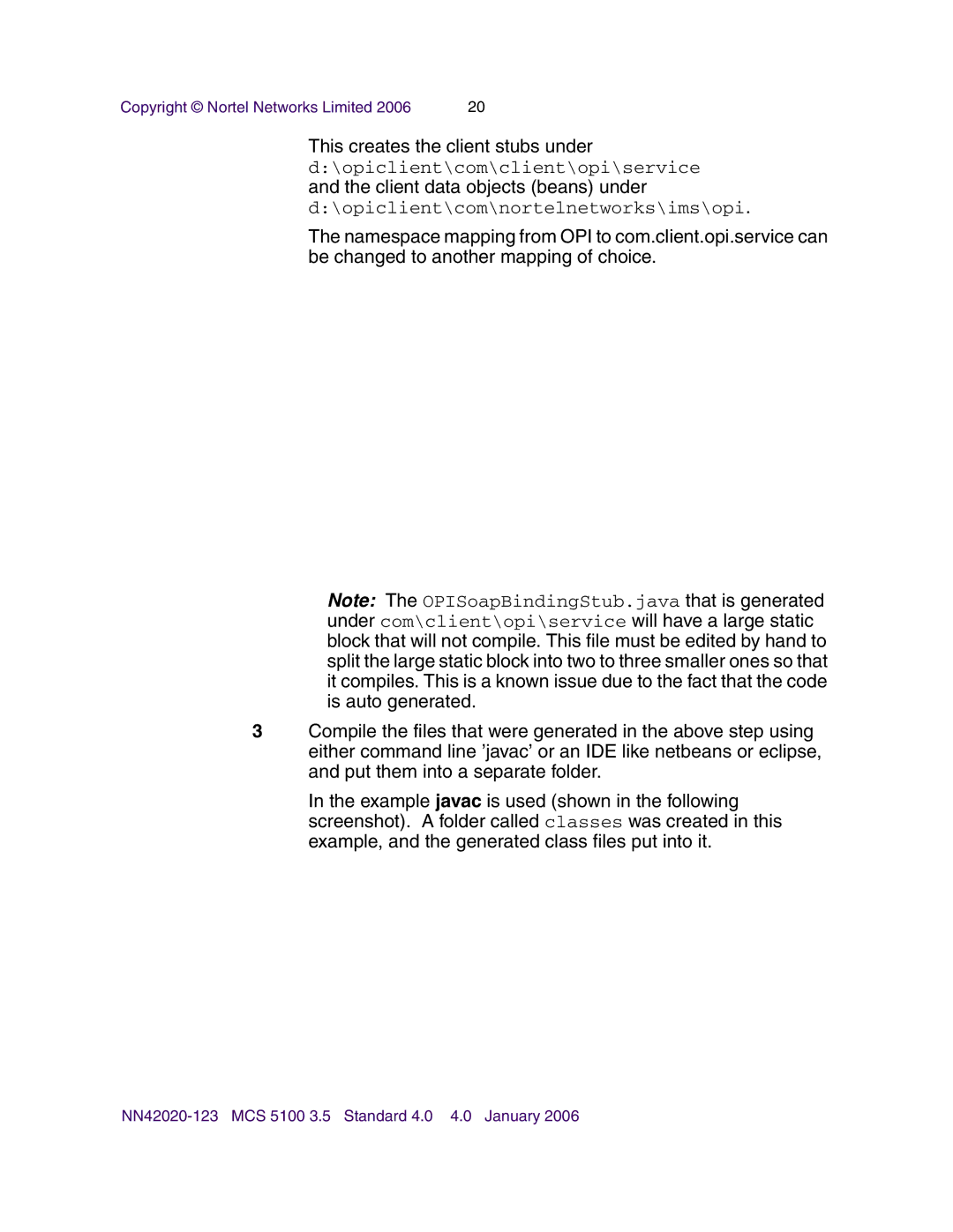 Nortel Networks NN42020-123 manual opiclient\com\client\opi\service 