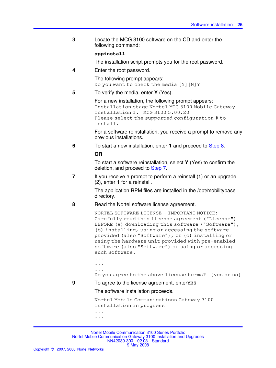 Nortel Networks NN42030-300 manual Appinstall 