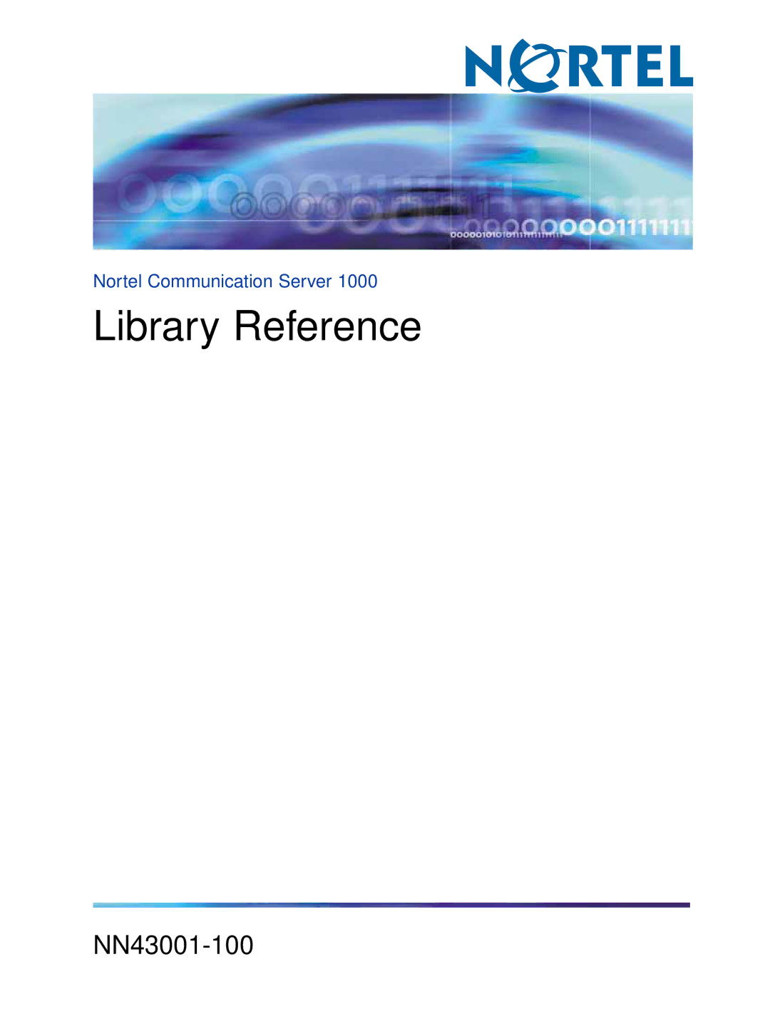 Nortel Networks NN43001-100 manual Library Reference 