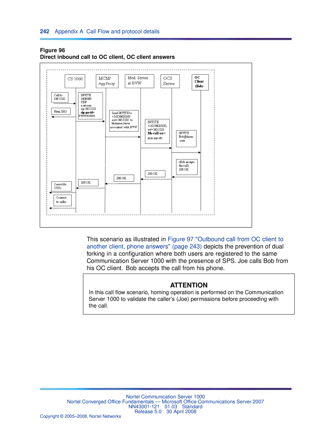 Nortel Networks NN43001-121 manual Direct inbound call to OC client, OC client answers 