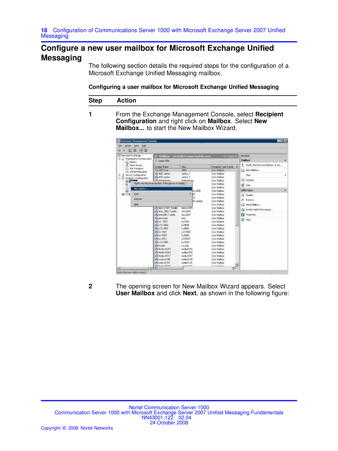 Nortel Networks NN43001-122 manual Step Action 