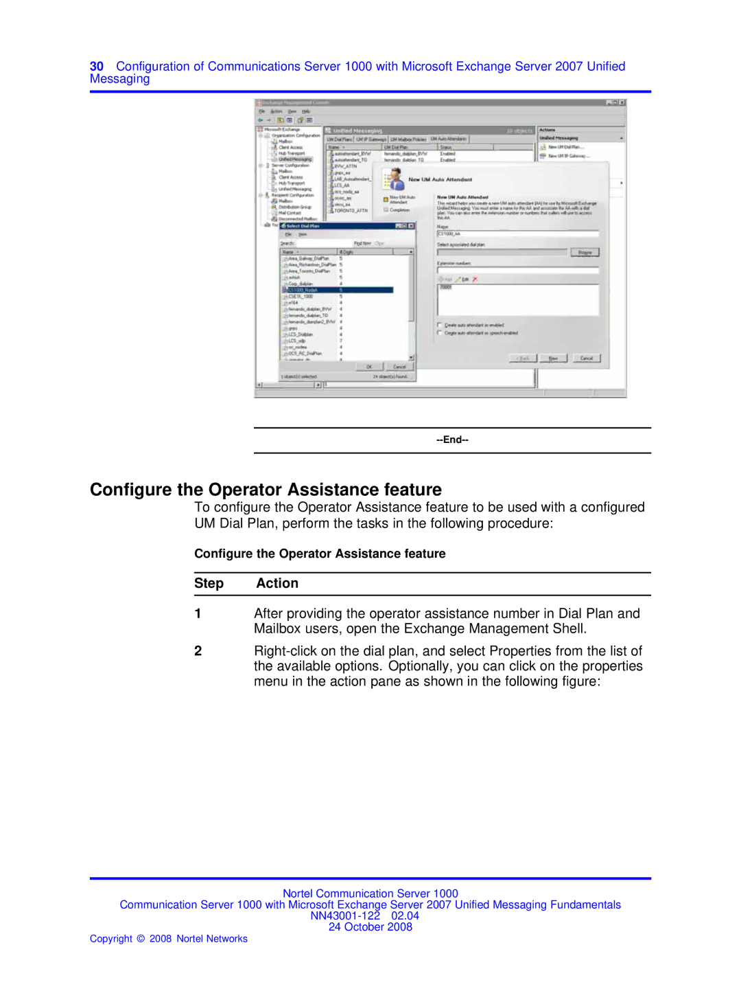 Nortel Networks NN43001-122 manual Conﬁgure the Operator Assistance feature 
