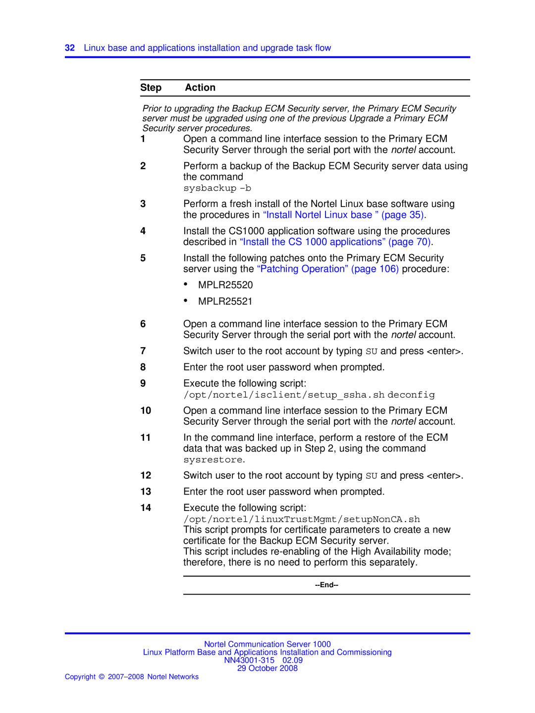 Nortel Networks NN43001-315 manual Sysbackup -b 