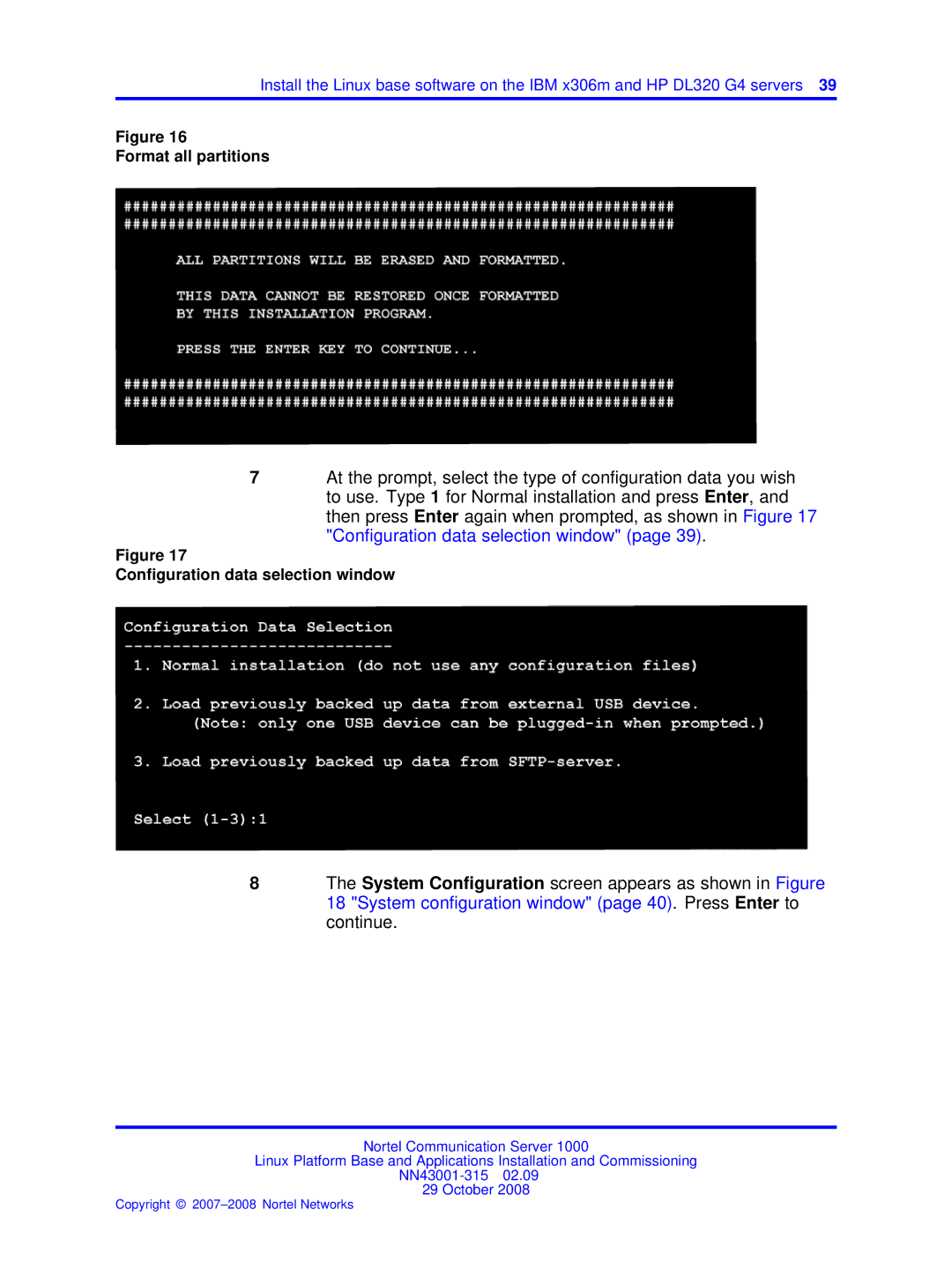 Nortel Networks NN43001-315 manual Format all partitions, Configuration data selection window 