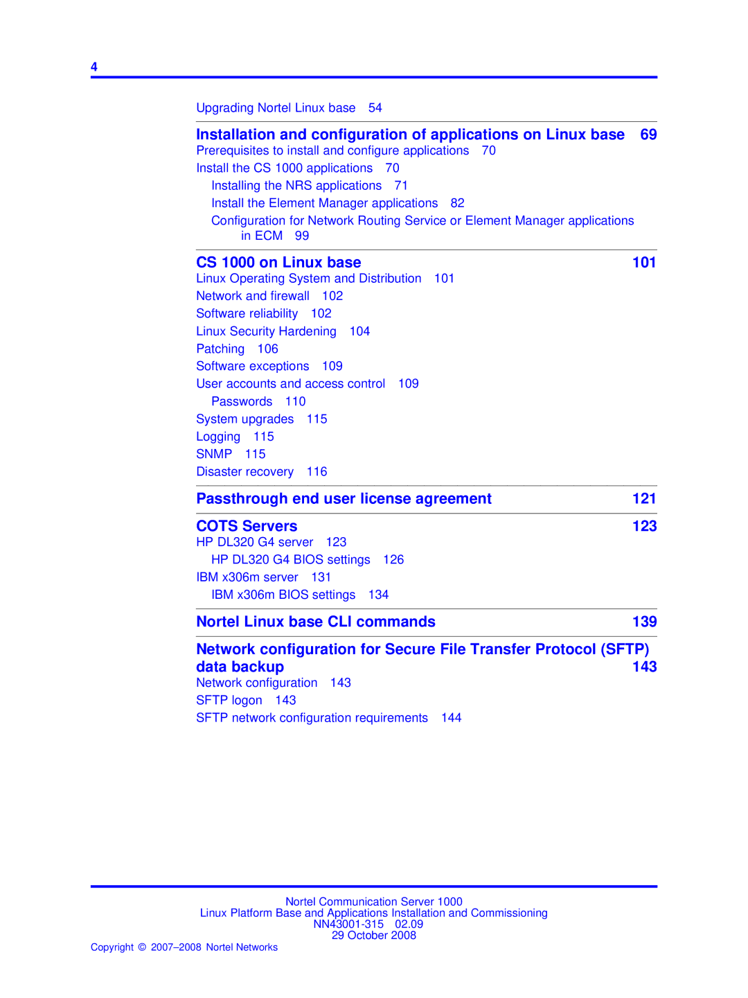 Nortel Networks NN43001-315 manual Installation and configuration of applications on Linux base 