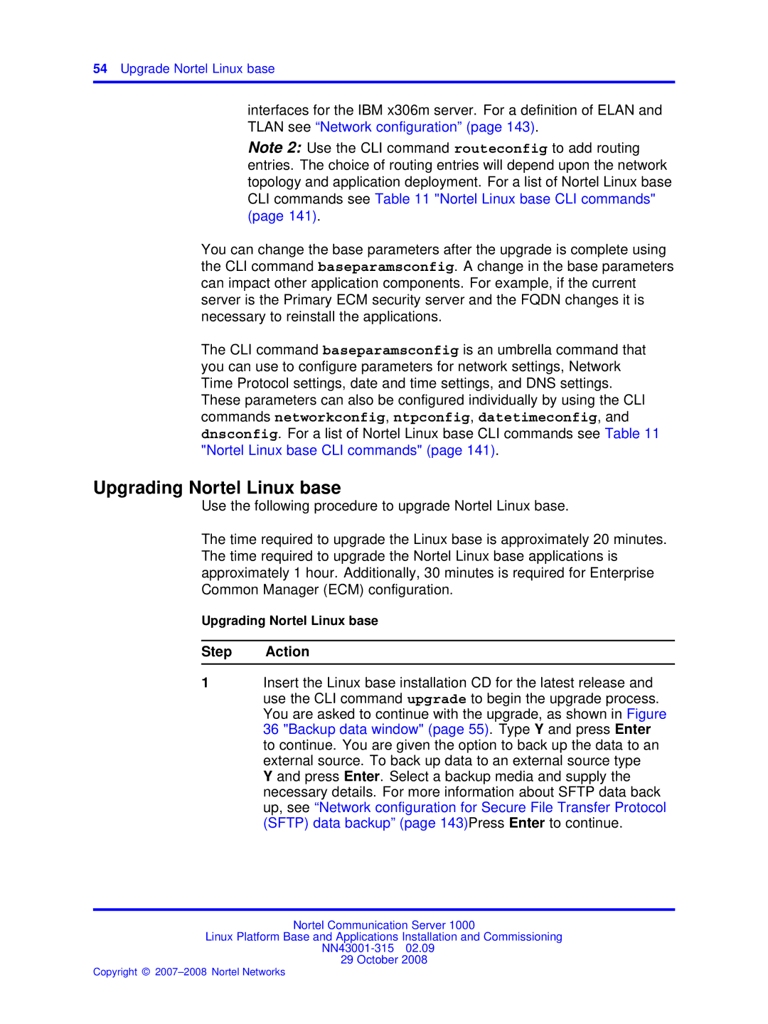 Nortel Networks NN43001-315 manual Upgrading Nortel Linux base 