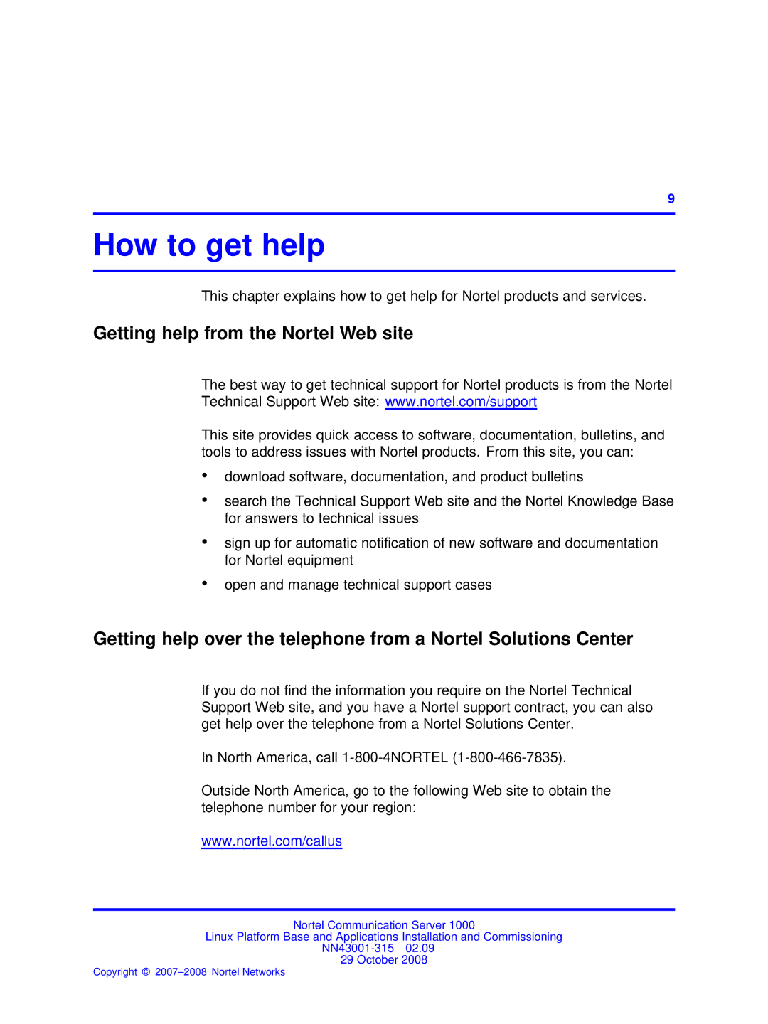 Nortel Networks NN43001-315 manual How to get help, Getting help from the Nortel Web site 