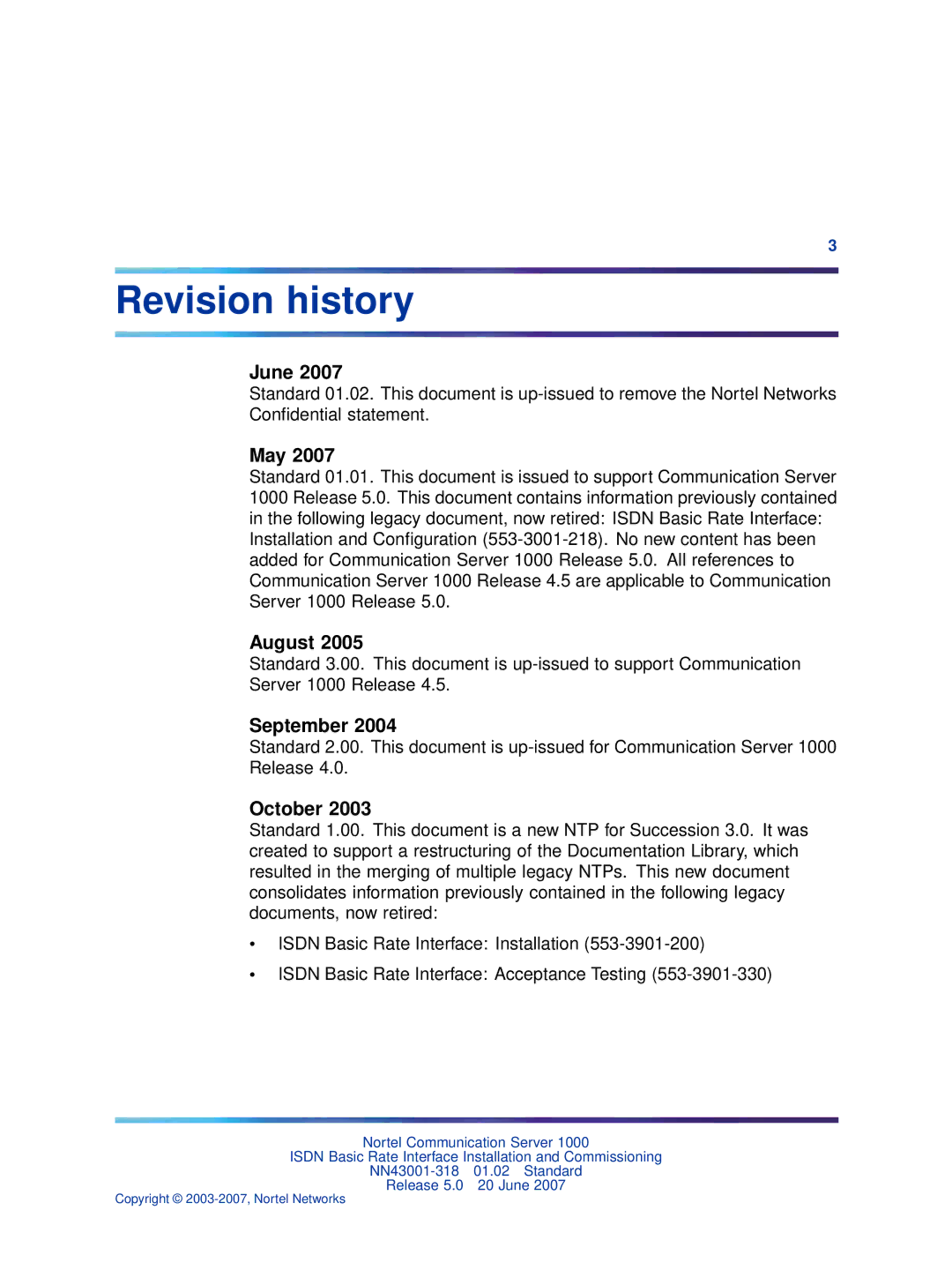 Nortel Networks NN43001-318 manual June, May, August, September, October 