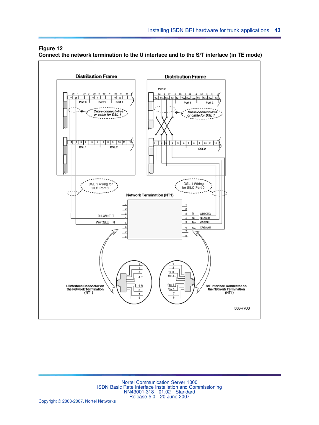 Nortel Networks NN43001-318 manual Installing Isdn BRI hardware for trunk applications 