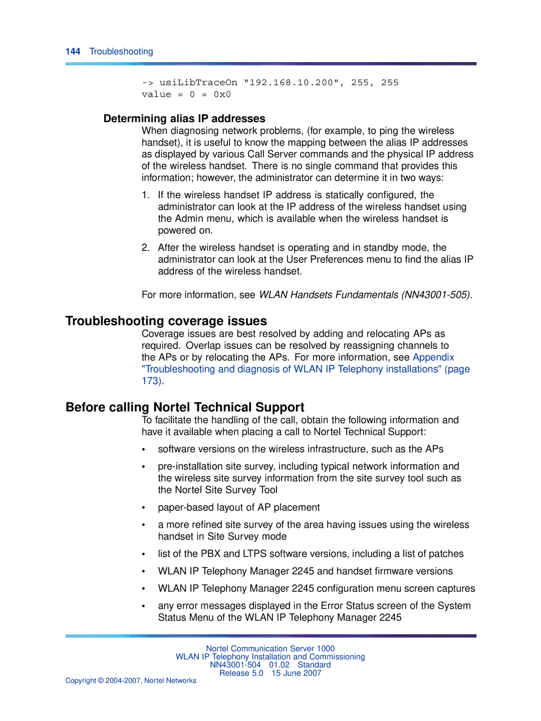 Nortel Networks NN43001-504 manual Troubleshooting coverage issues, Before calling Nortel Technical Support 