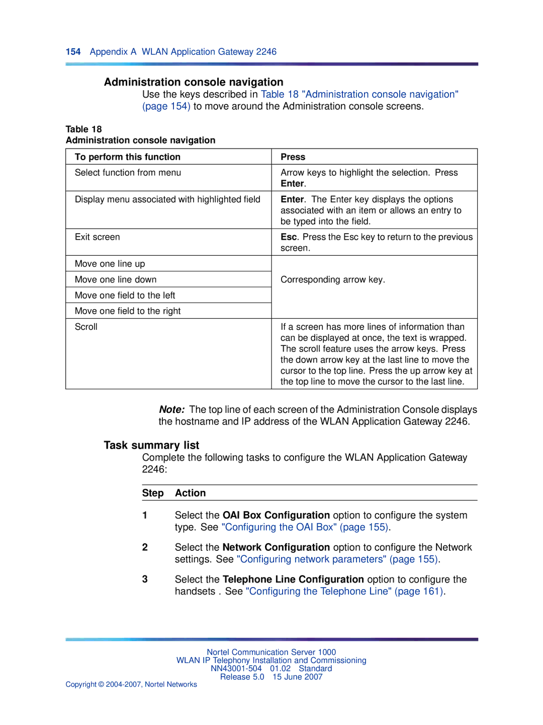 Nortel Networks NN43001-504 manual Administration console navigation, Task summary list, Enter 