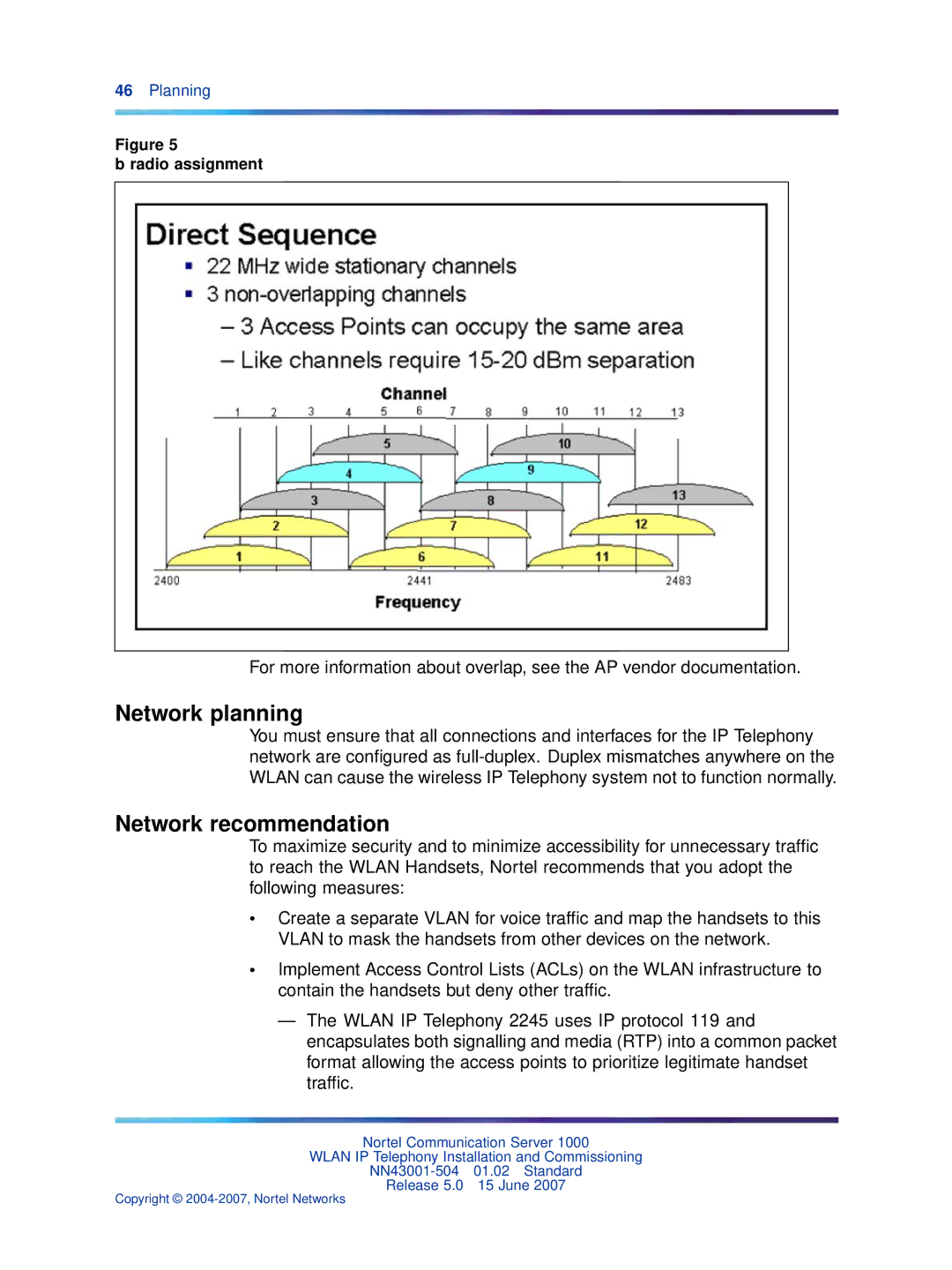 Nortel Networks NN43001-504 manual Network planning, Network recommendation, Radio assignment 