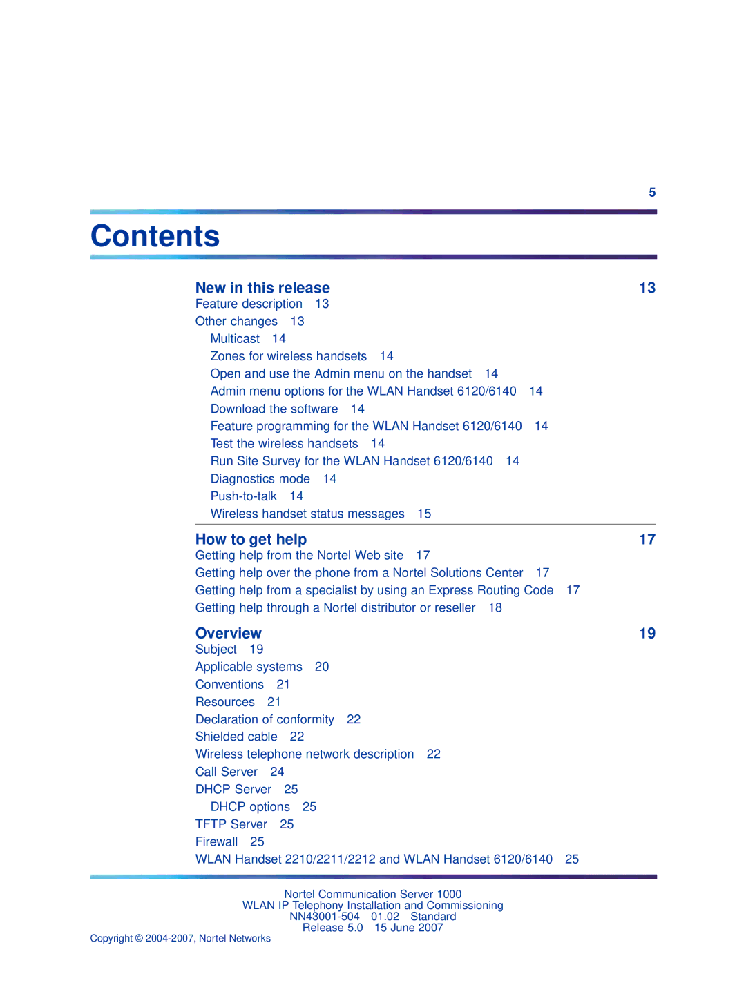 Nortel Networks NN43001-504 manual Contents 