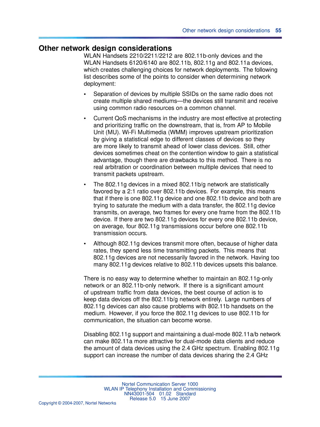 Nortel Networks NN43001-504 manual Other network design considerations 