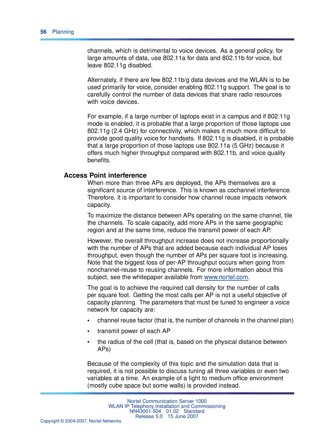 Nortel Networks NN43001-504 manual Access Point interference 