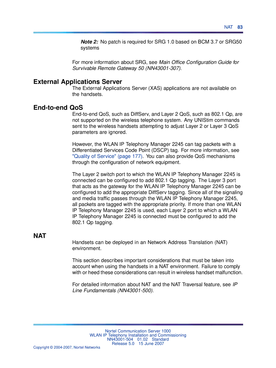 Nortel Networks NN43001-504 manual External Applications Server, End-to-end QoS 
