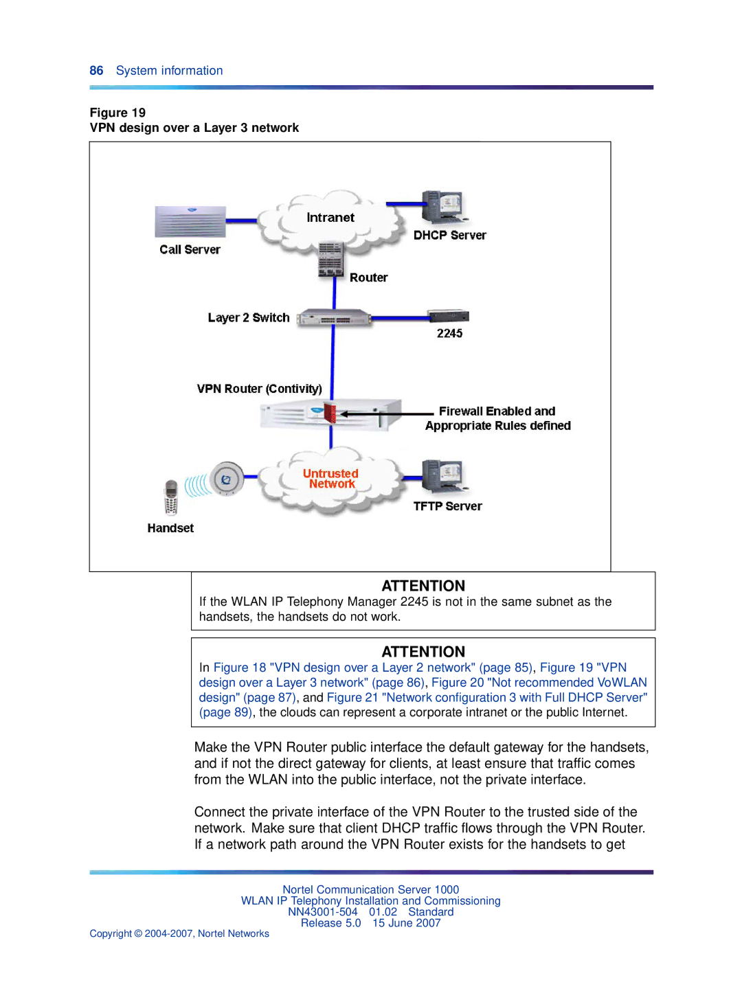 Nortel Networks NN43001-504 manual VPN design over a Layer 3 network 