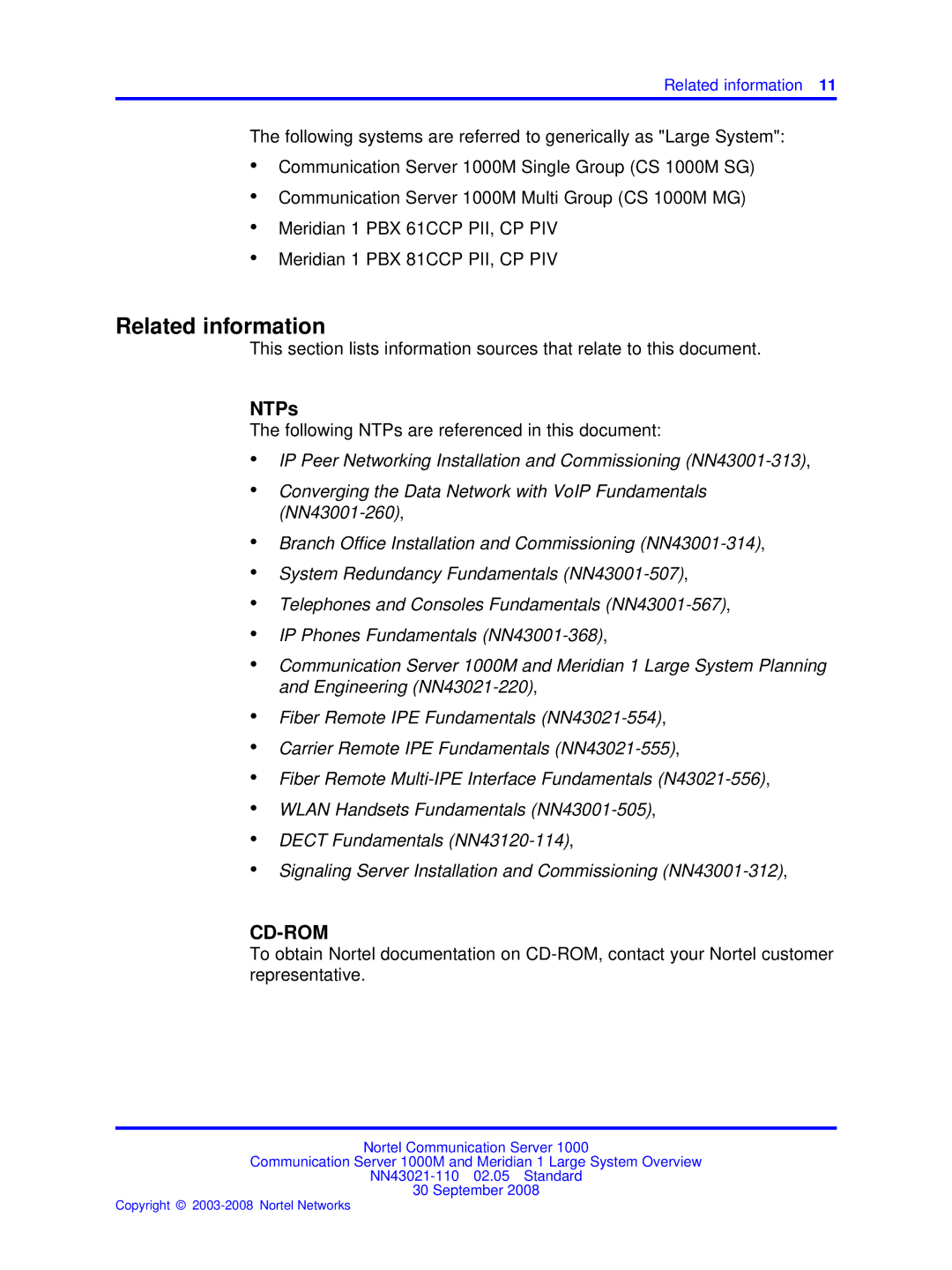 Nortel Networks NN43021-110 manual Related information, NTPs 