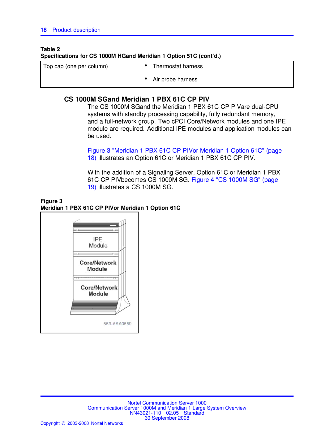 Nortel Networks NN43021-110 CS 1000M SGand Meridian 1 PBX 61C CP PIV, Meridian 1 PBX 61C CP PIVor Meridian 1 Option 61C 