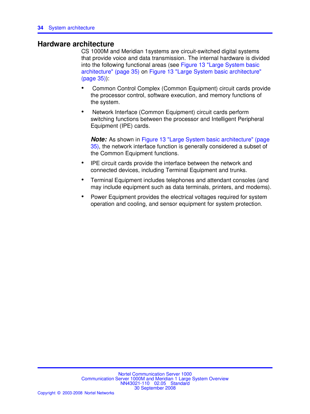 Nortel Networks NN43021-110 manual Hardware architecture 