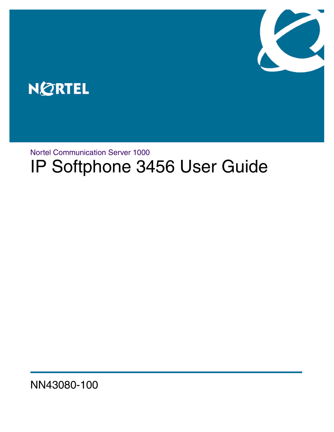 Nortel Networks NN43080-100 manual IP Softphone 3456 User Guide 