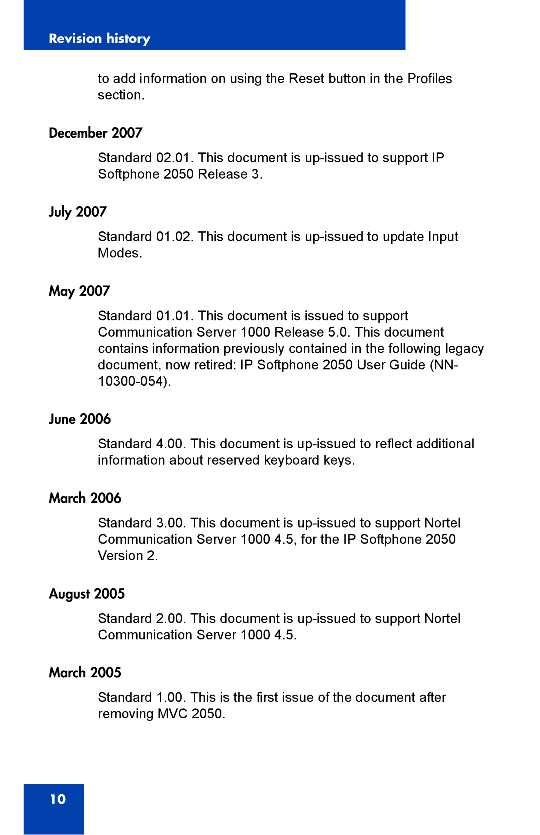 Nortel Networks NN43119-101 manual Revision history 