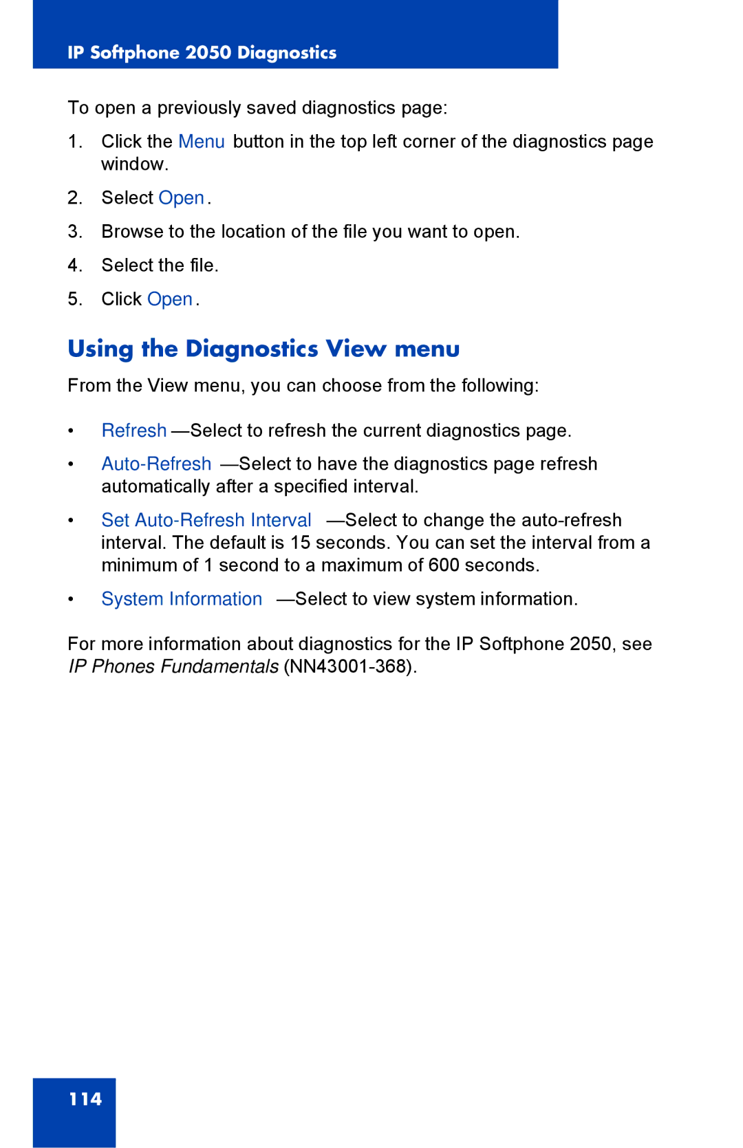 Nortel Networks NN43119-101 manual Using the Diagnostics View menu 