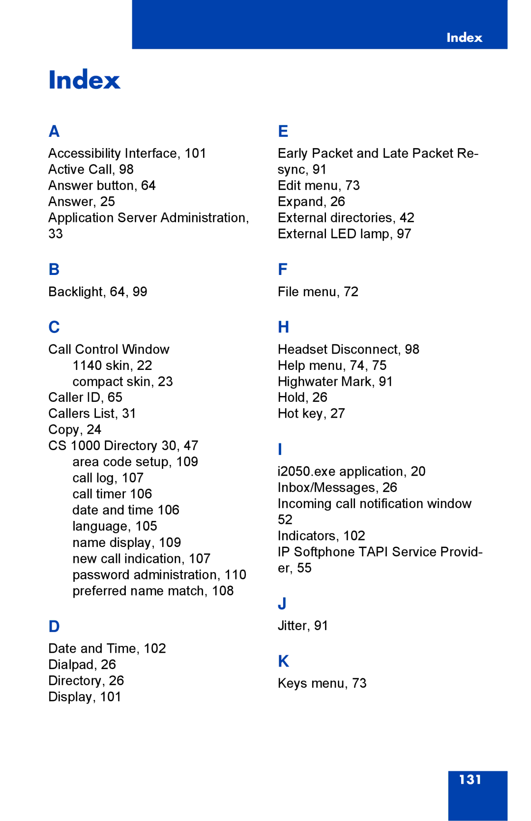 Nortel Networks NN43119-101 manual Index 