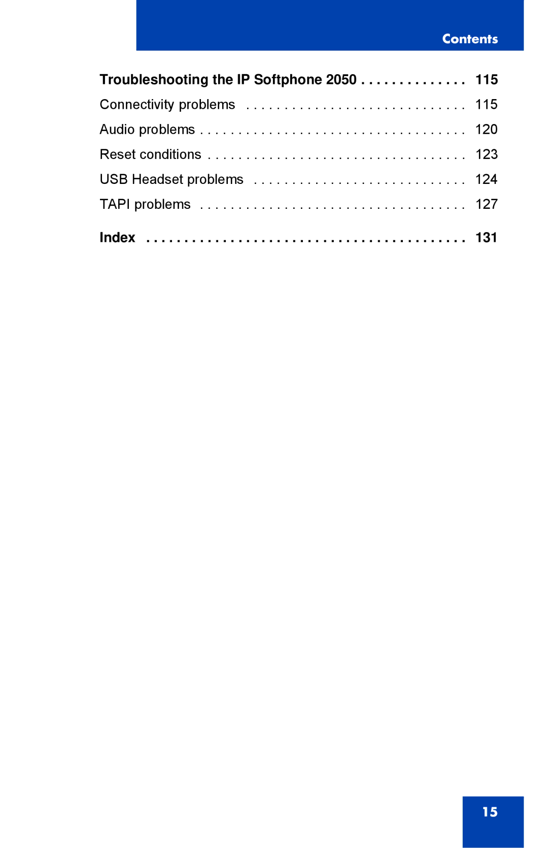 Nortel Networks NN43119-101 manual Troubleshooting the IP Softphone 2050, 131 