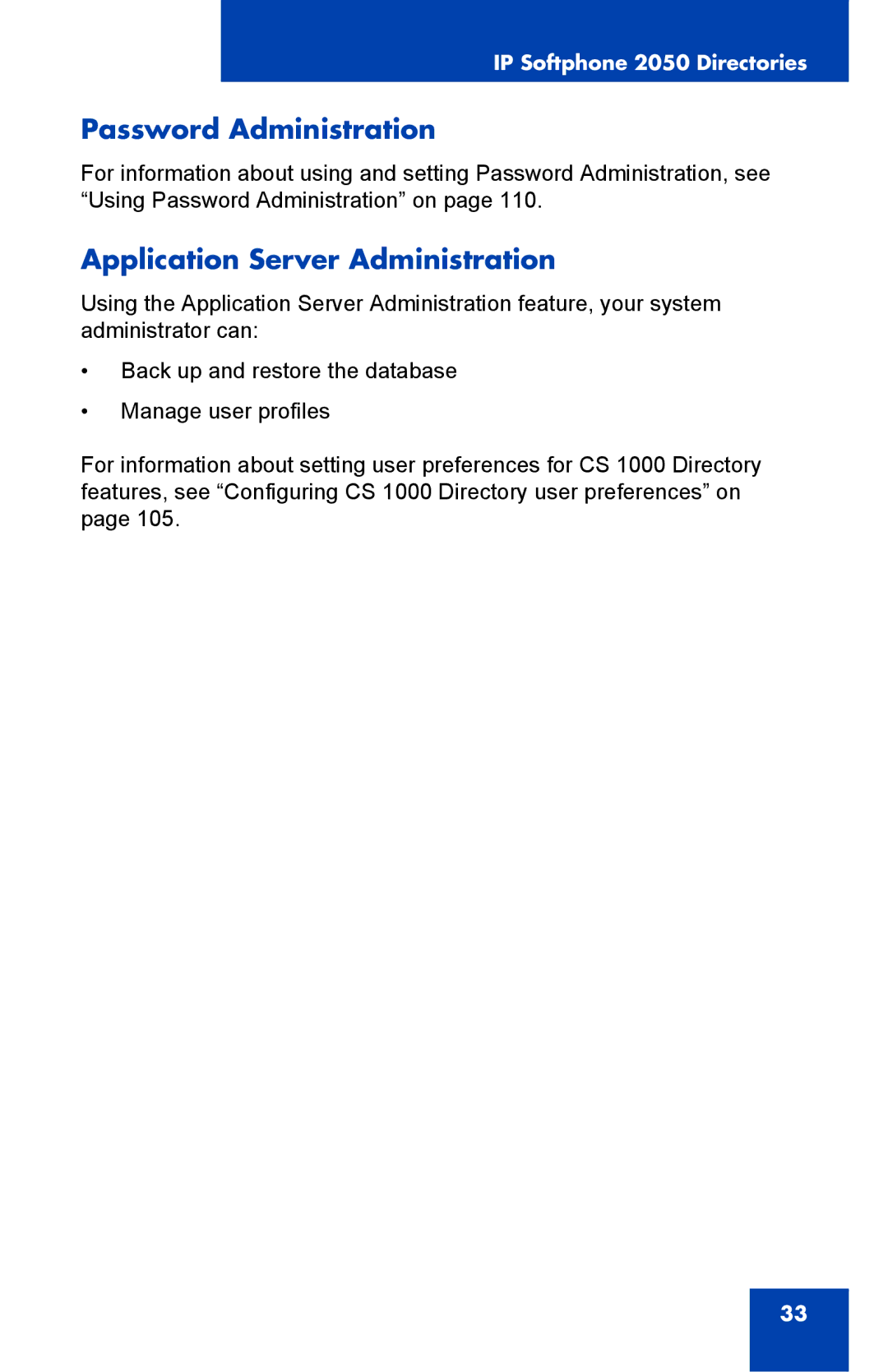 Nortel Networks NN43119-101 manual Password Administration, Application Server Administration 