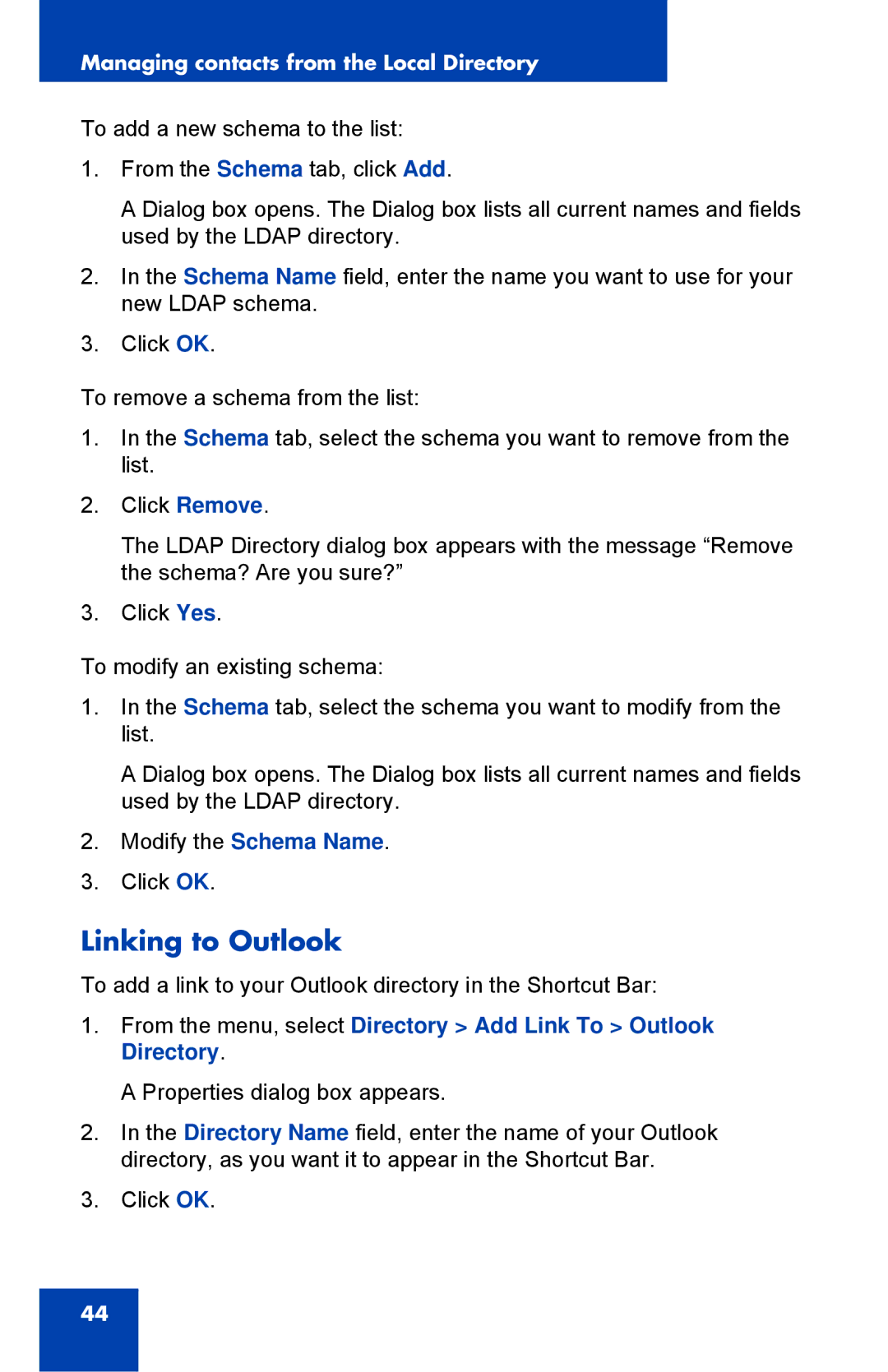 Nortel Networks NN43119-101 manual Linking to Outlook 