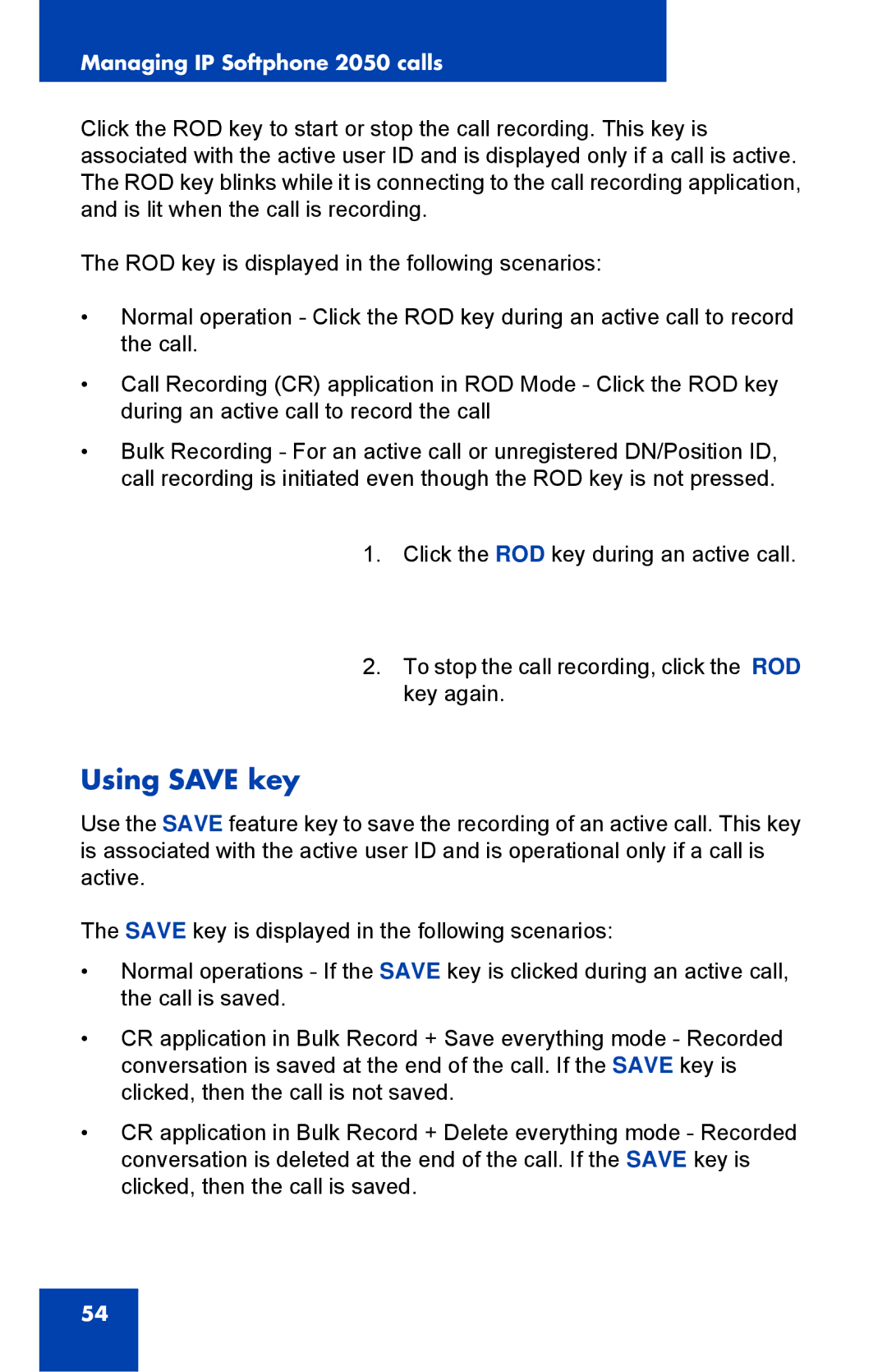 Nortel Networks NN43119-101 manual Using Save key 