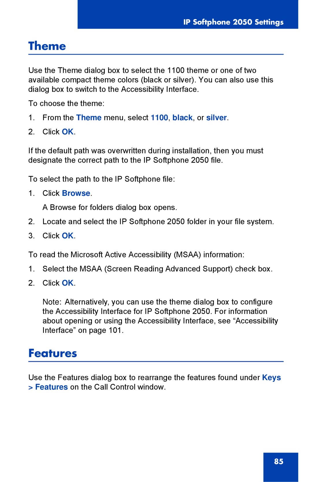 Nortel Networks NN43119-101 manual Theme, Features 