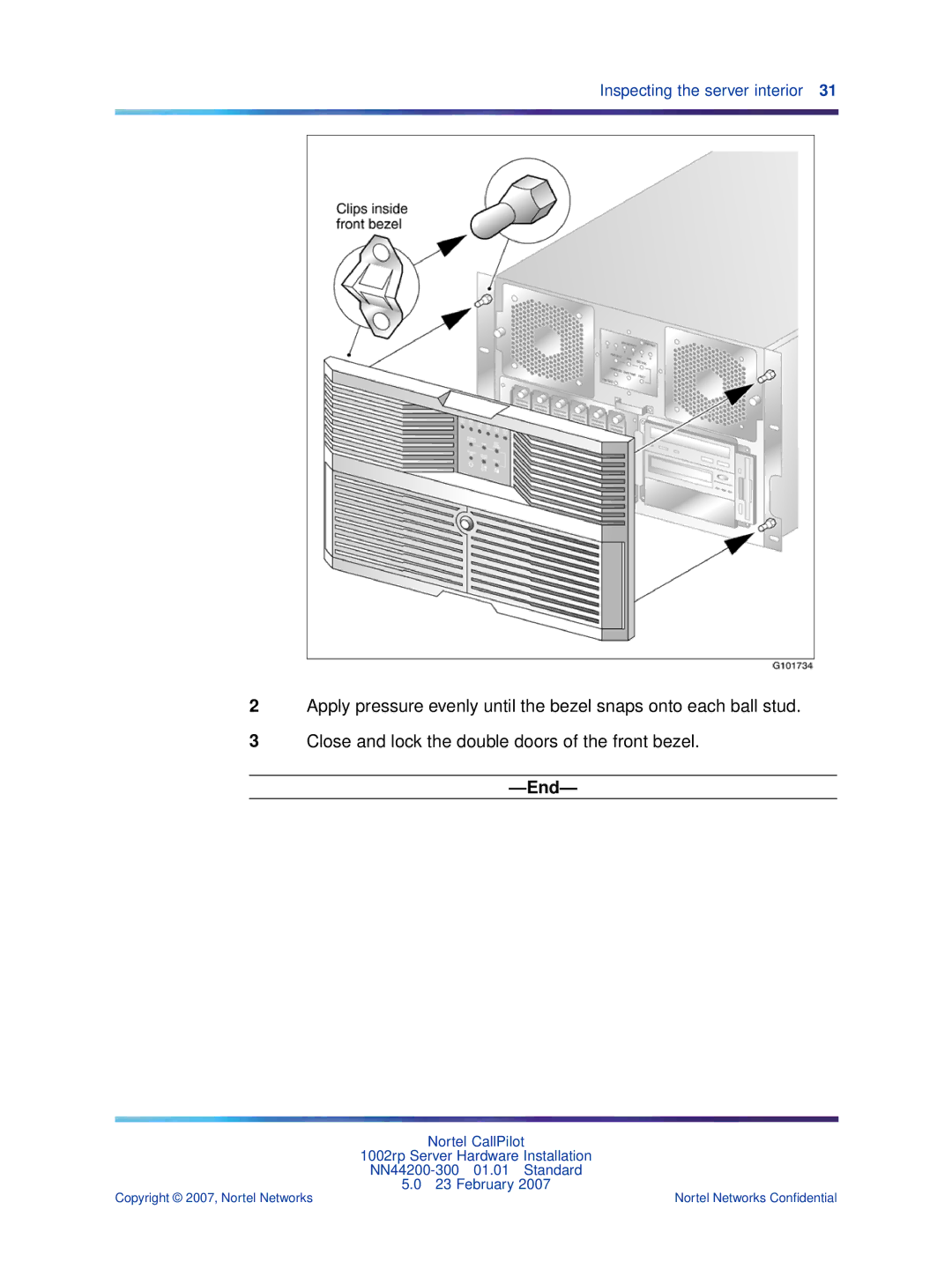 Nortel Networks NN44200-300 manual End 