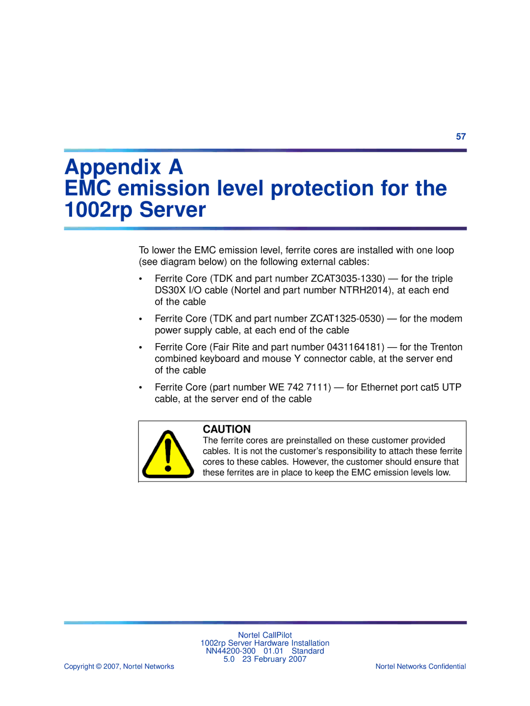 Nortel Networks NN44200-300 manual Copyright 2007, Nortel Networks 