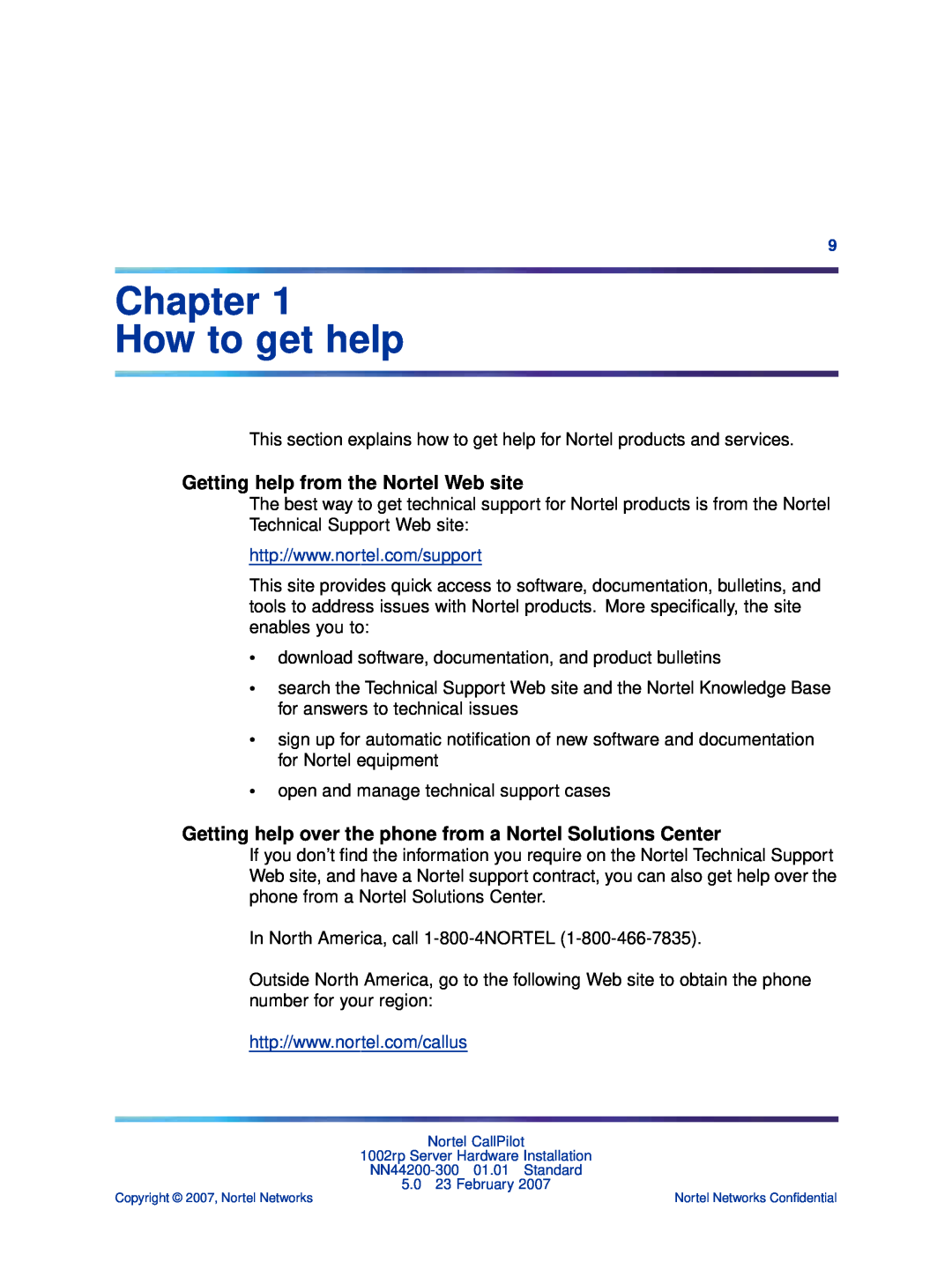 Nortel Networks NN44200-300 manual Chapter How to get help, Getting help from the Nortel Web site 