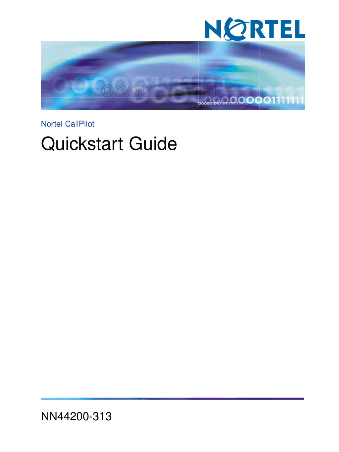 Nortel Networks NN44200-313 quick start Quickstart Guide 