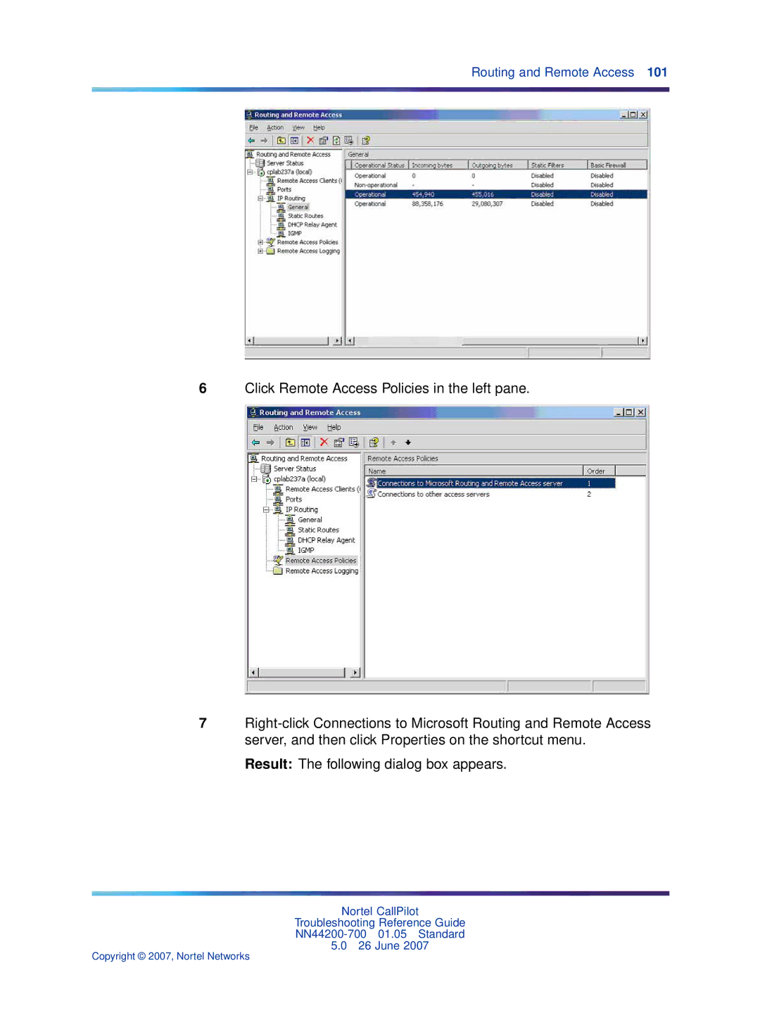 Nortel Networks NN44200-700 manual Routing and Remote Access 