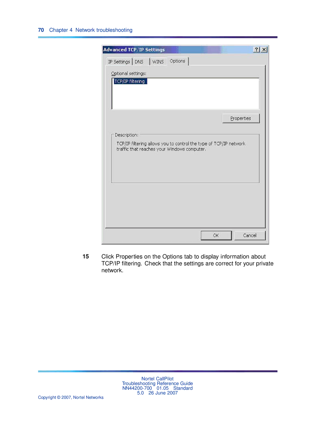 Nortel Networks NN44200-700 manual Network troubleshooting 