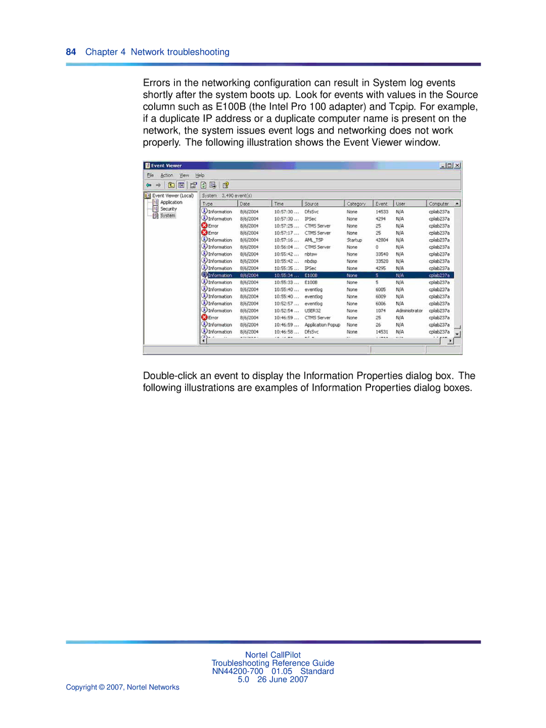 Nortel Networks NN44200-700 manual Network troubleshooting 