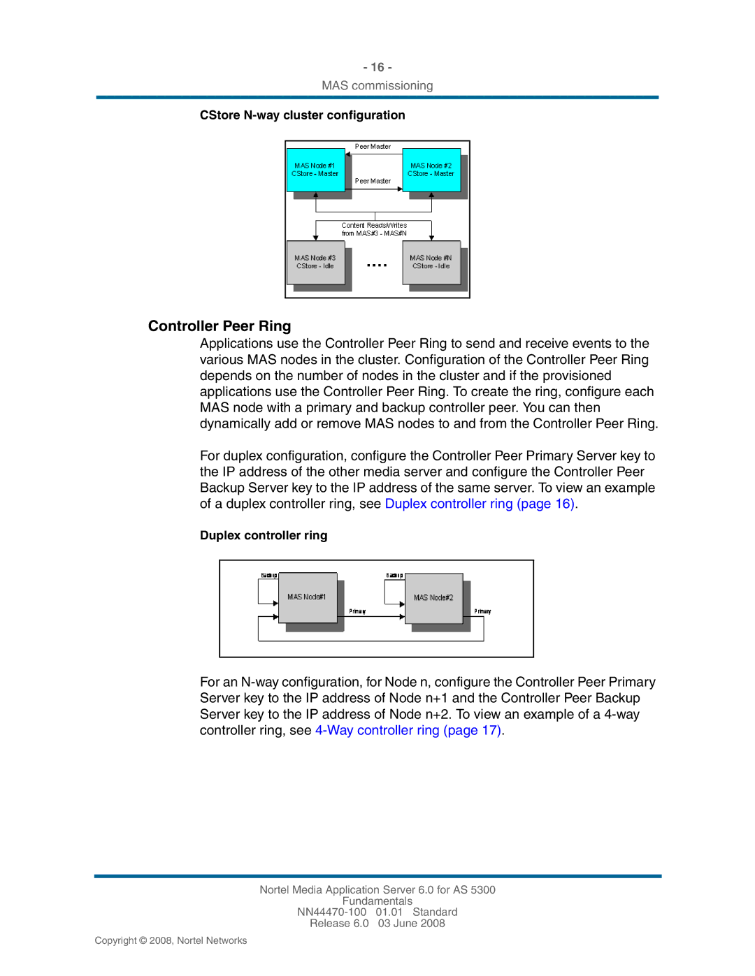 Nortel Networks NN44470-100 manual Controller Peer Ring 