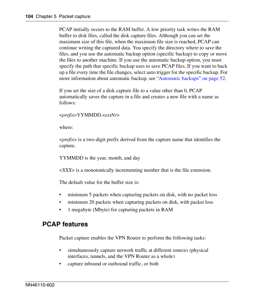 Nortel Networks NN46110-602 manual Pcap features 