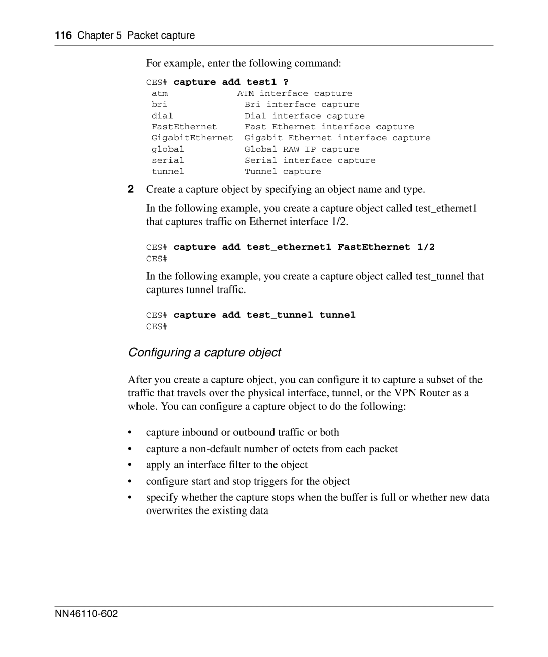 Nortel Networks NN46110-602 manual Configuring a capture object 