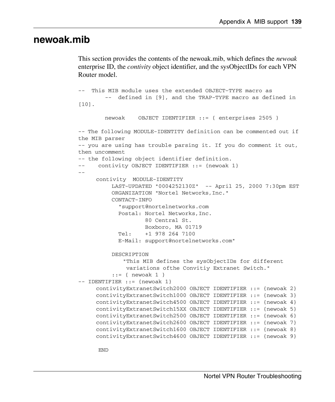 Nortel Networks NN46110-602 manual Newoak.mib 